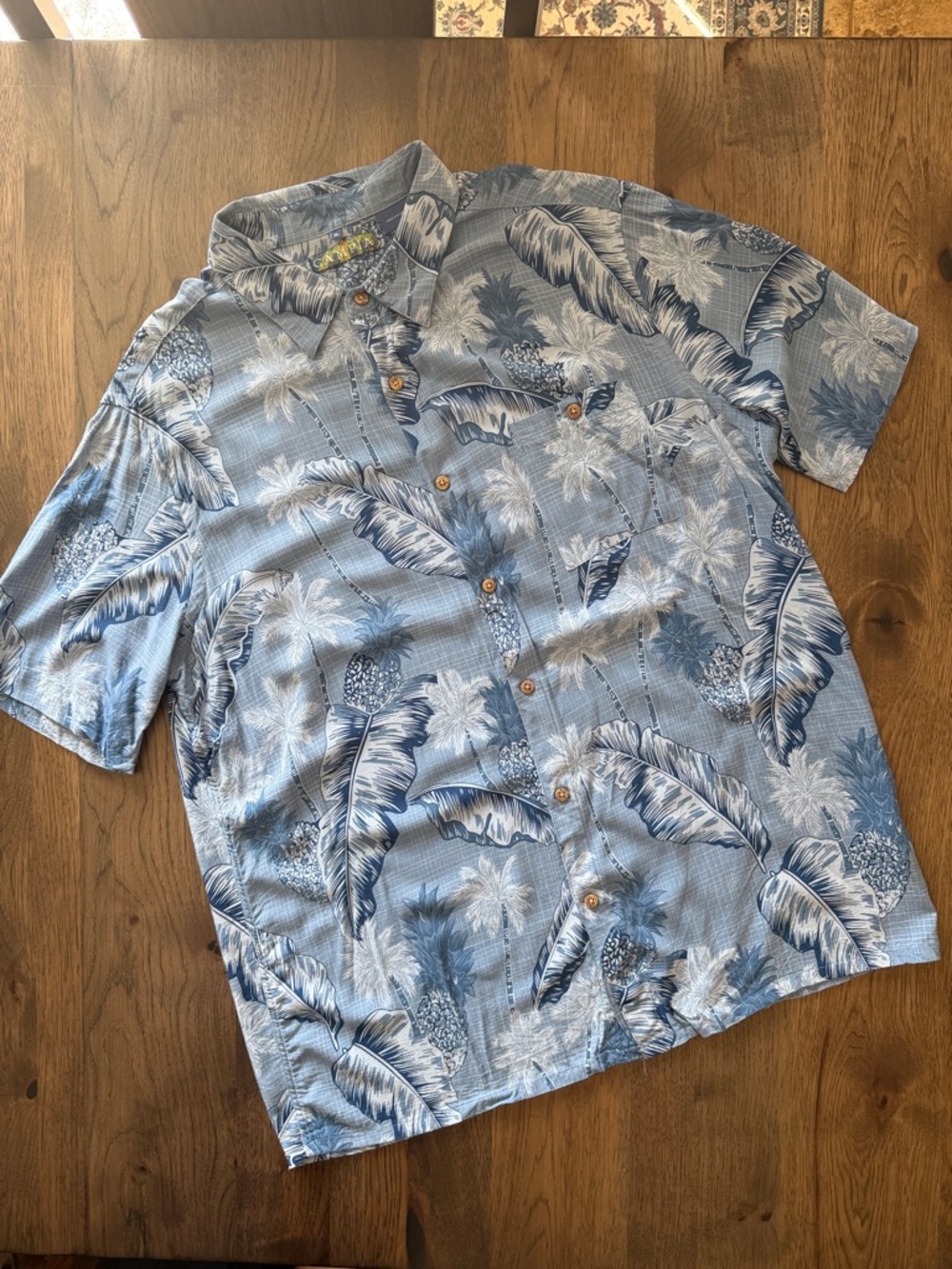 Campia Men's XL Blue Hawaiian Short Sleeve Button Up Shirt